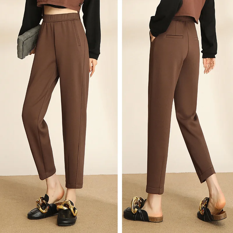 

Women Nine-point Harem Sports Pants Casual Loose High Waist Trousers Slim Autumn Skin-friendly Breathable Anti-wrinkle Bottoms