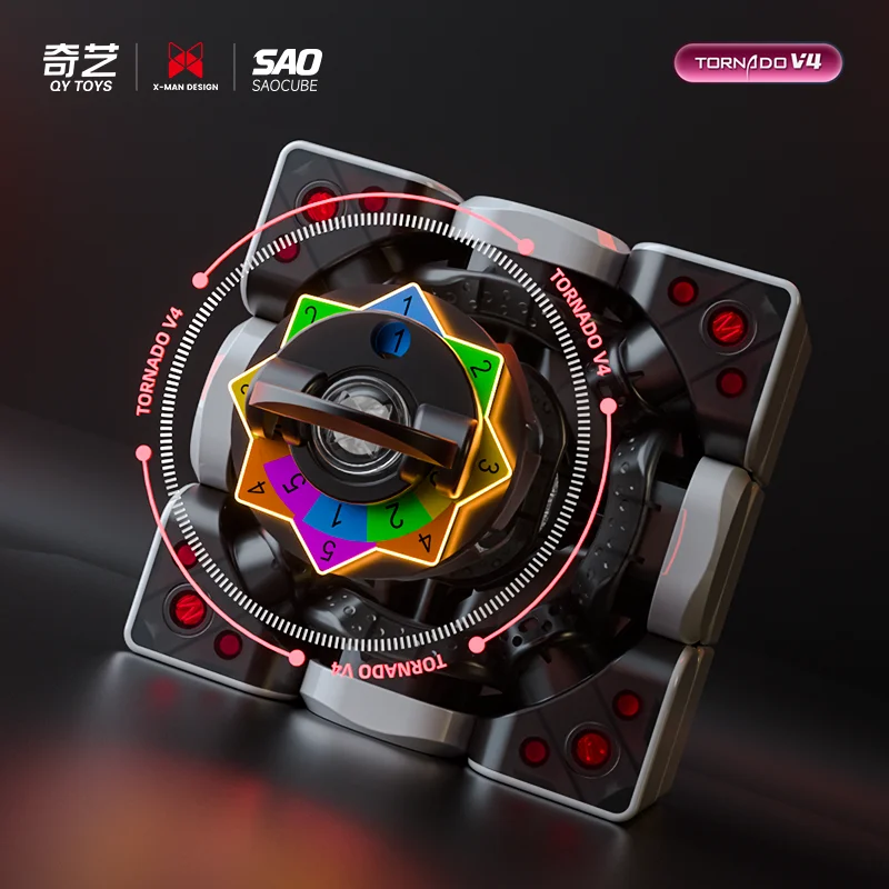 [JudyCube] Qiyi Tornado V4 M Flagship Black Core Version Magnetic Magic Speed Cube SaoCube Tornado V4M Flagship