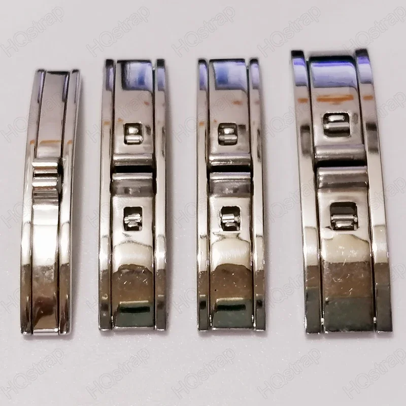 3mm 4mm 5mm 6mm Stainless Steel Watchband Buckle Silver Double Pull Folding Butterfly Clasp Watch Strap Watches Accessories