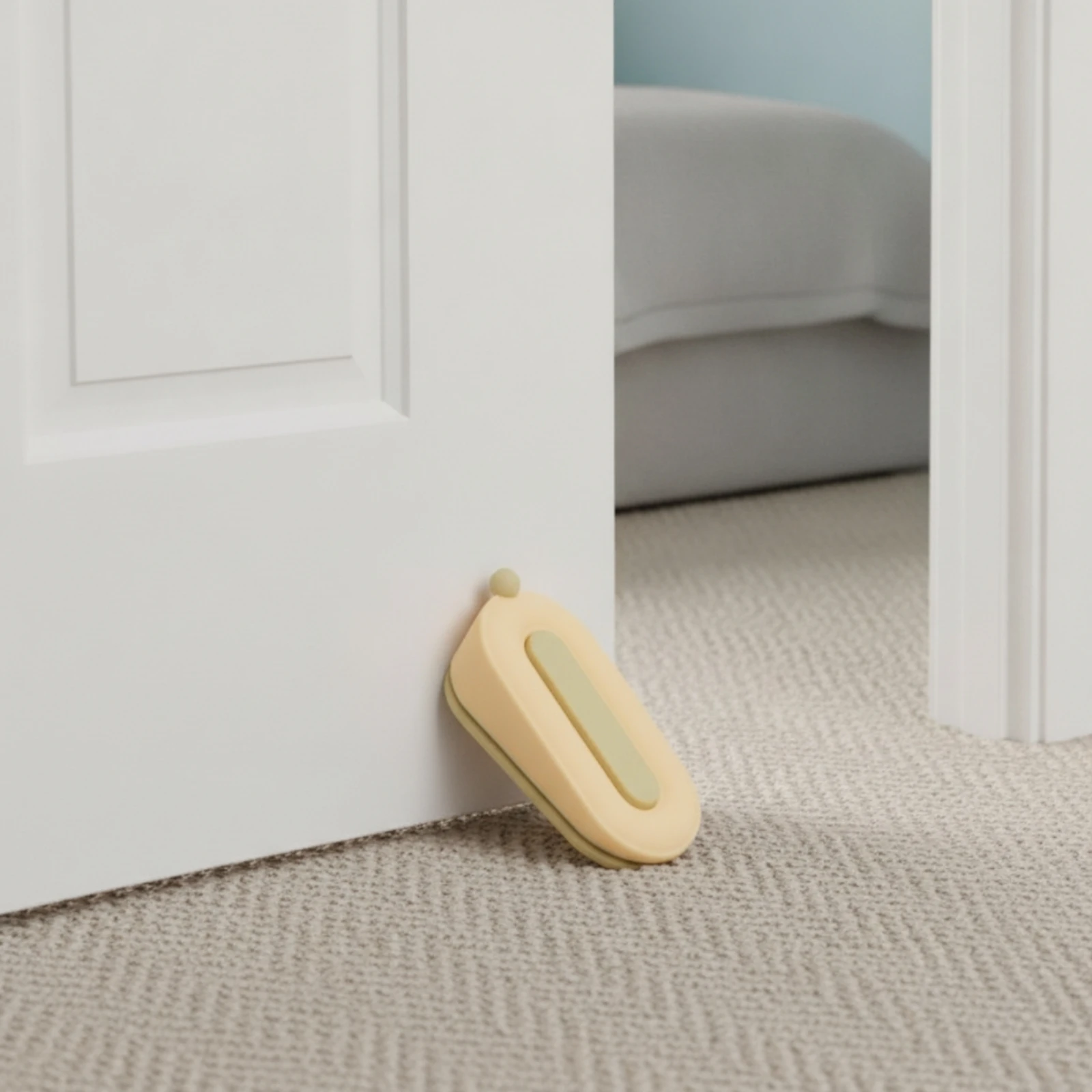 Silicone Door Stopper Non-Slip Door Stopper with Center Channel Doorstop No-Drill Wear-Resistant for Renters, Bedroom, Bathroom
