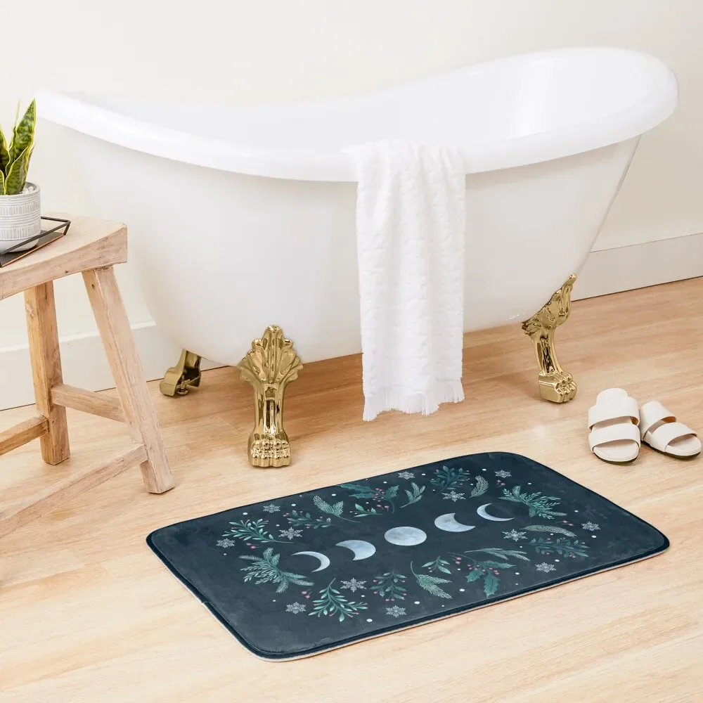 

Moonlit Garden-Teal Snow Bath Mat Bathroom Accessories Bathroom Carpet Non-Slip And Washable Kitchen Bathroom Foot Mat