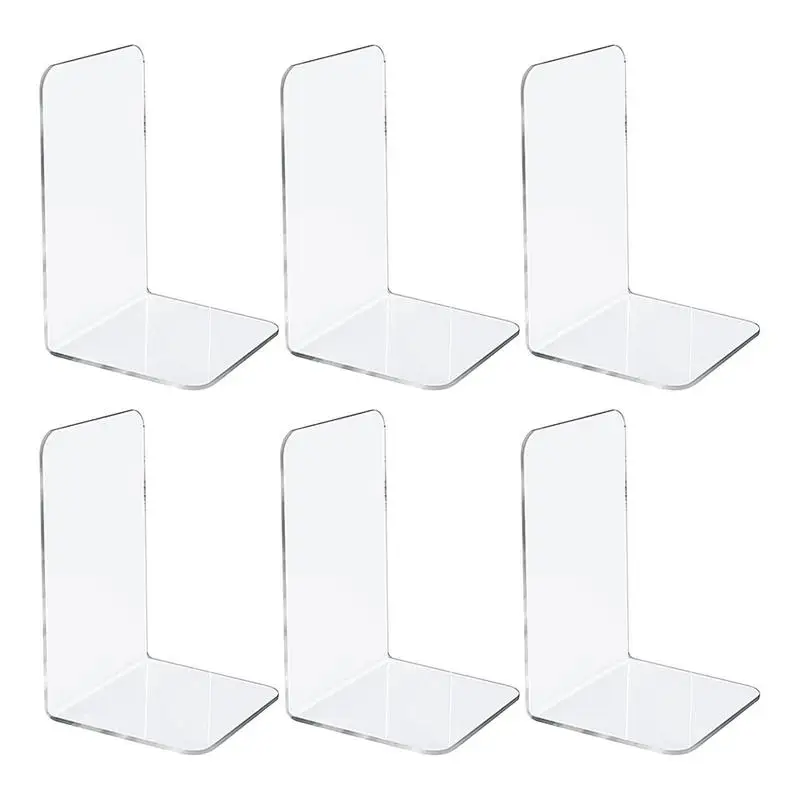 Transparent Acrylic Bookends Stand Bookshelf Desktop Decorative Storage Rack Bookend Book Holder School Stationery