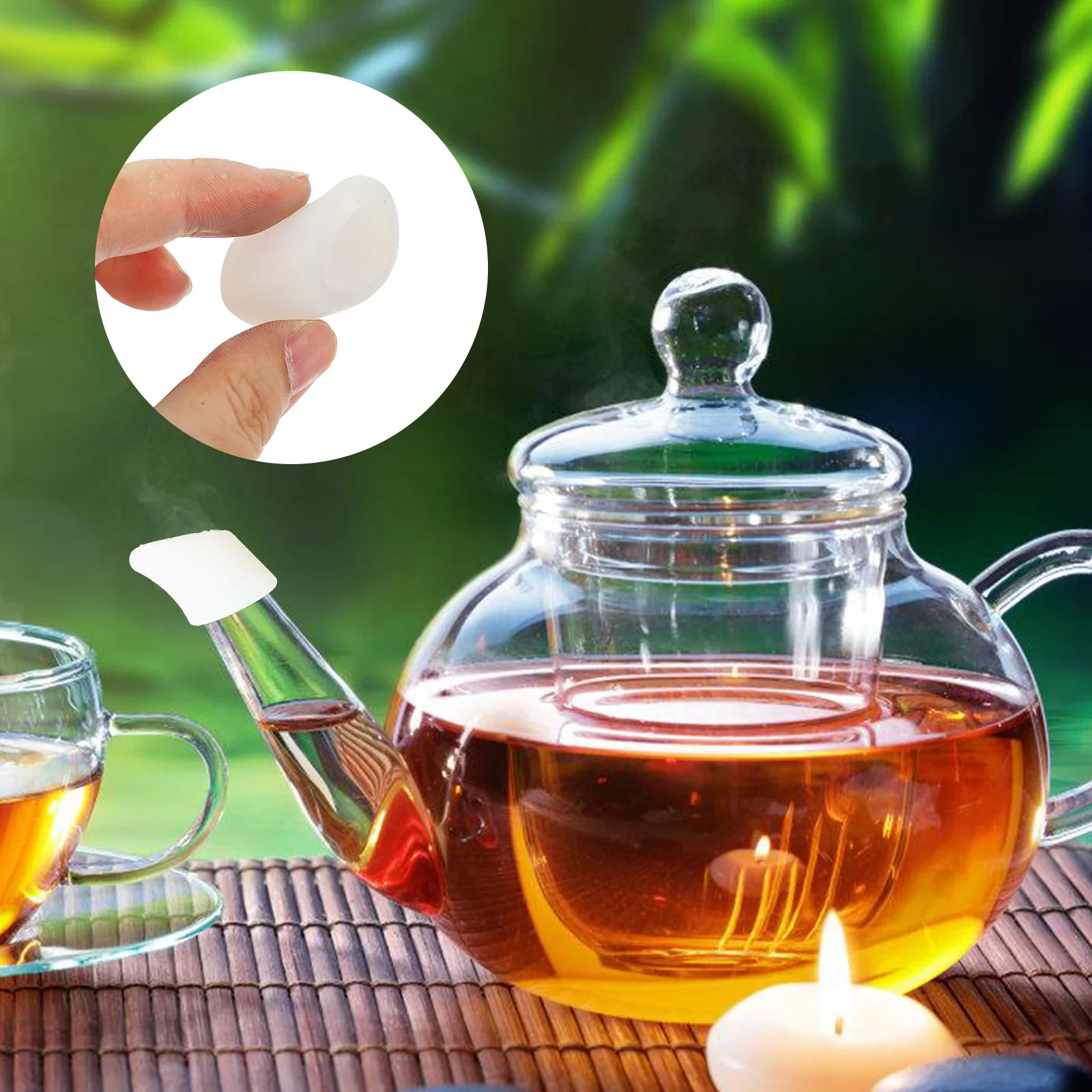 

2 Pcs Dust-proof and Scald-proof Teapot Spout Plug Boiling Water Spill Stopper Kettle Accessories Cover Silica Gel Bottle for