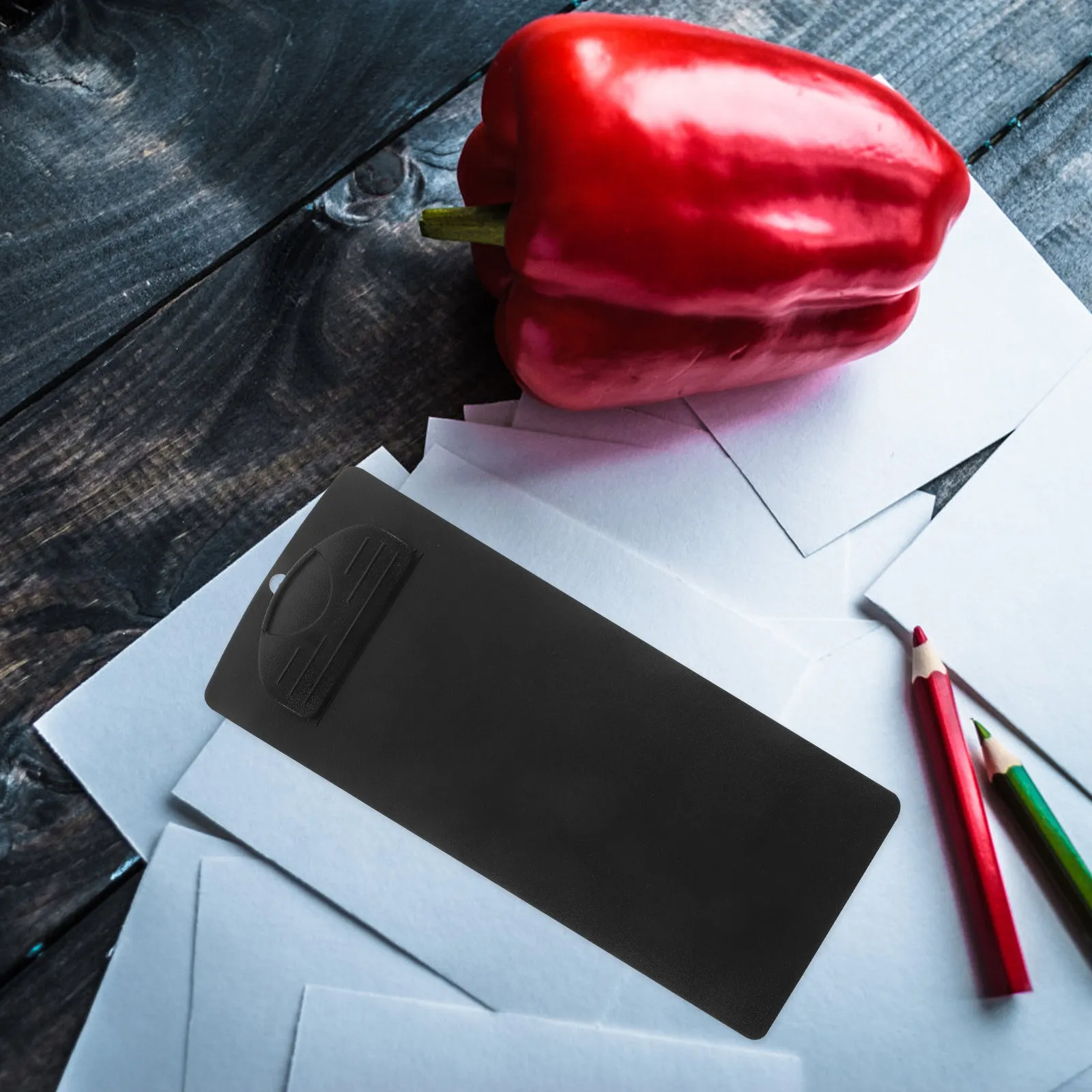 

5Pcs Small Menu Bill Clipboards Premium Plastic Solid Reusable Clip Boards for Office Paper File Organizer Document Clips