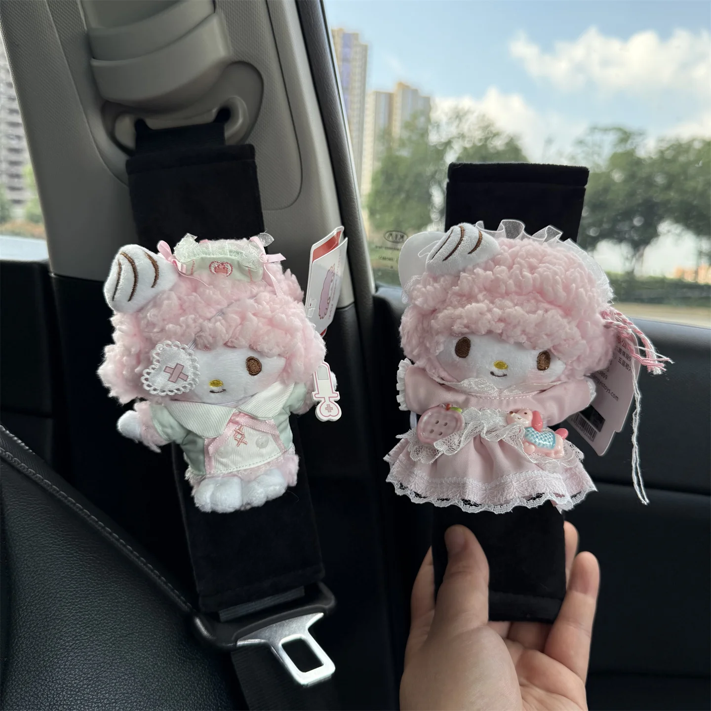 

Car Seat Belt Safety Belt Shoulder Cover Soft Breathable Plush Protection Seat Belt Padding Pad Interior Accessories