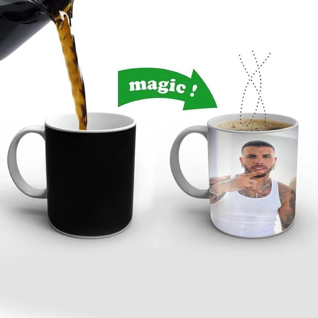 Rauw Alejandro Playa Saturno Singer One Piece Coffee Mugs And Mug Creative Color Change Tea Cup Ceramic Milk Cups Novelty Gifts