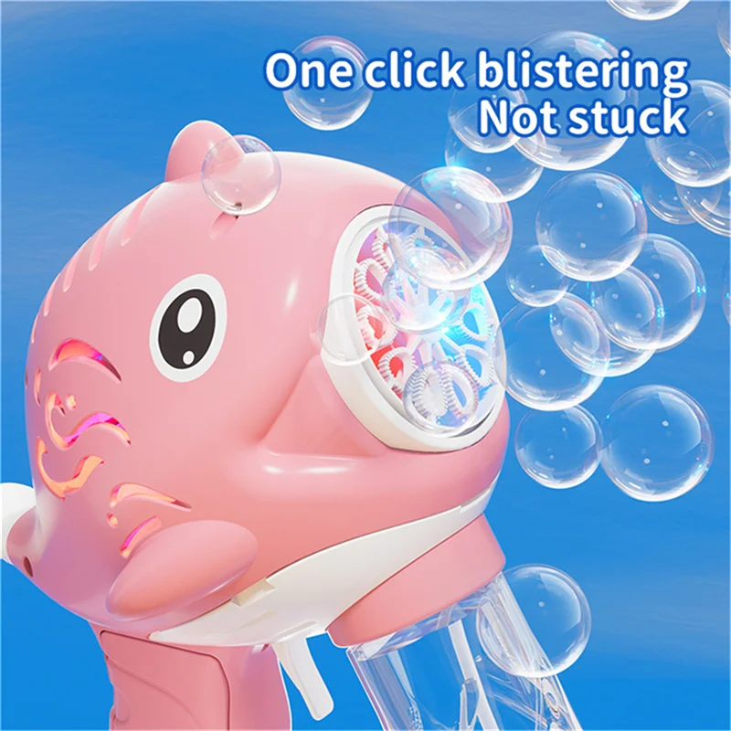 KNYYSECQ Bring 2 bottles of 50ml bubble water 2 pcs whale handheld bubble guns Fully automatic outdoor toy for blowing bubbles