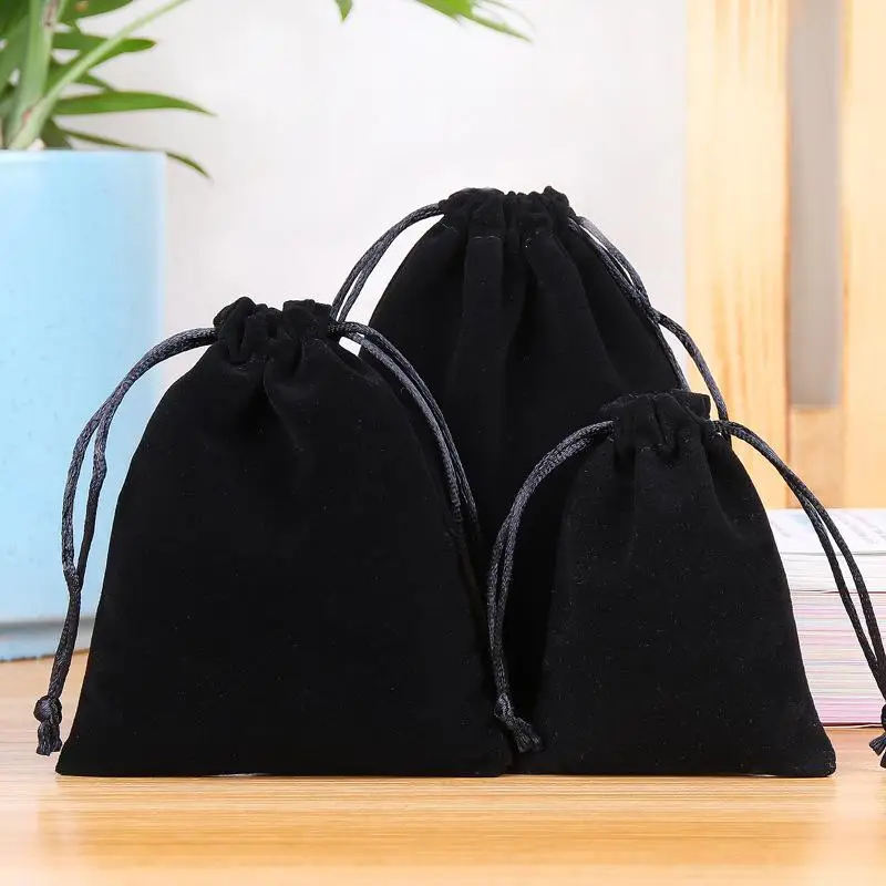 10PCS Velvet Drawstring Bags Satin Gift Bags Velvet Cloth Jewelry Pouches Wedding Favor Drawstring Bag Christmas Bag