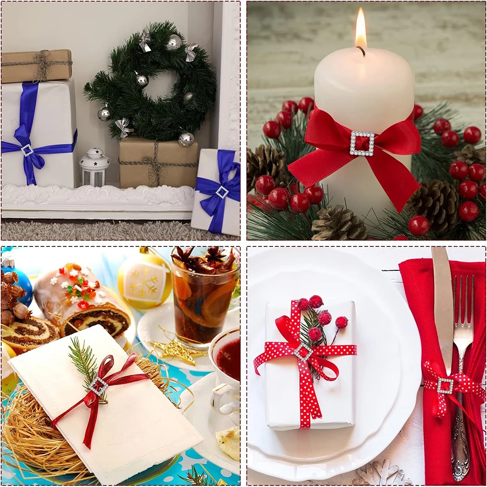 10 قطعة كريستال حجر الراين الشريط أبازيم المتزلجون مربع مشبك صغير الشريط المنزلق حزام الحرفية للملابس الديكور هدية التفاف #6