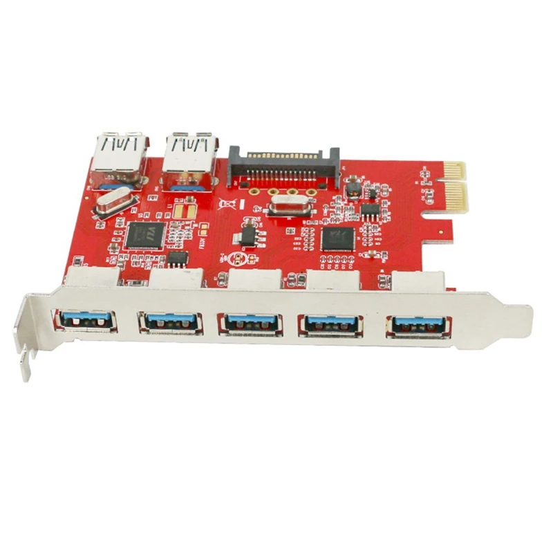 

Контроллер Pcie с 7 портами USB, PCI Express, 5X, Внешние порты, 2X, внутренний, 15-контактный интерфейс SATA для подключения питания