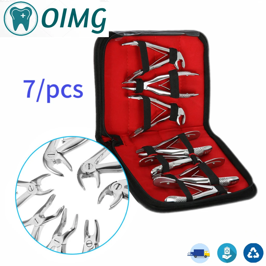 Dental Forceps Children's Tooth Extraction Forcep Pliers Kit Orthodontic Dental Lab Instruments Tools 7pcs Stainless Steel