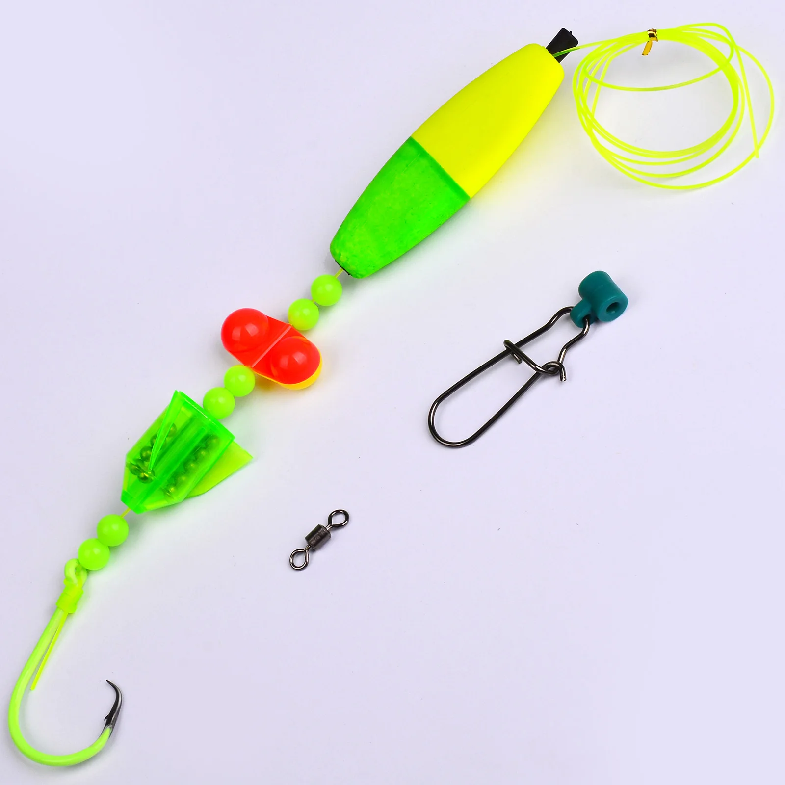 PROBEROS 5 Stück Wels-Schwimmer-Rigs mit Rattler, 6/0–10/0 Haken, geräuschziehende Welsangenausrüstung zum Angeln im Süßwasser – Detail 7