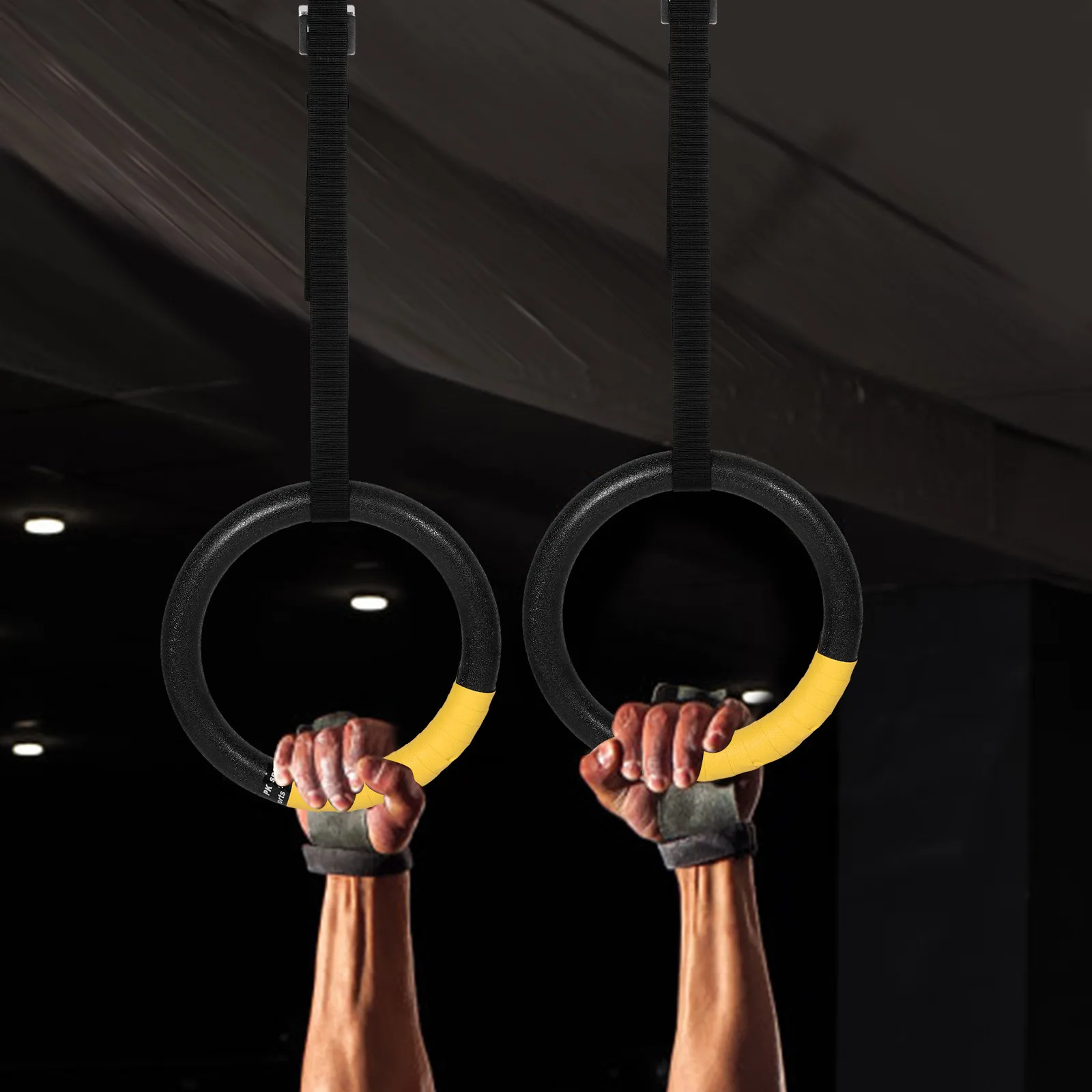 

1Pair Gymnastic Rings Adjustable Pull Up Rings for Home Fitness Gymnastics Straps Heavy Duty Indoor Exercise Fitness Ring