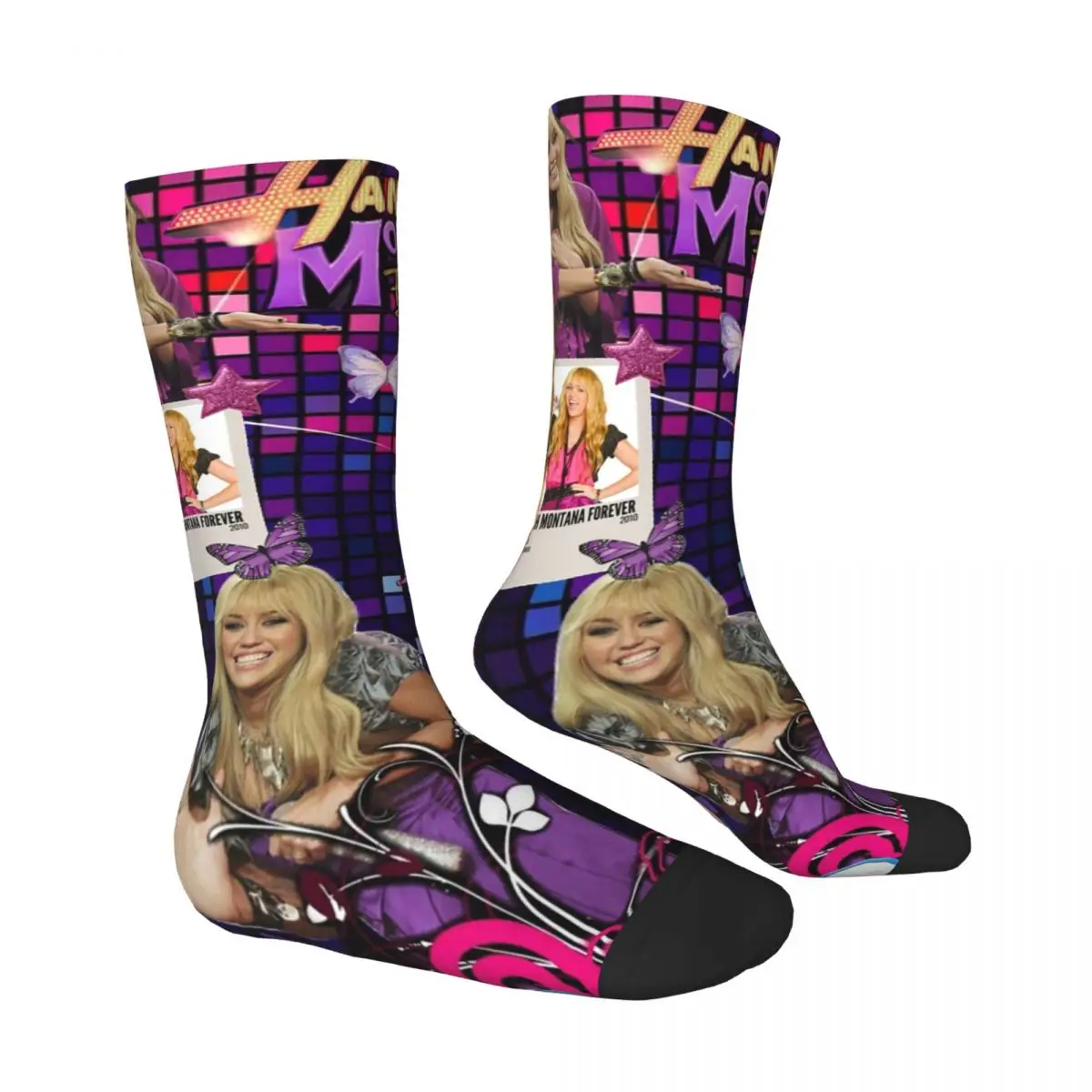 Alle seizoenen Hannah Montana Collage Sokken Harajuku Sport Middenbuis Sokken Super Zachte Kousen voor Mannen Vrouwen Geschenken