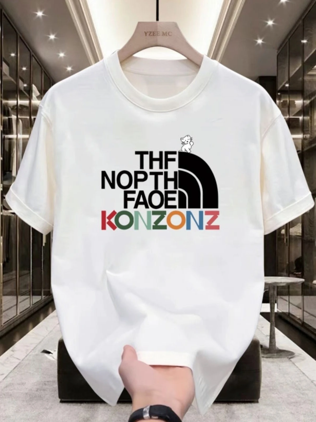 

Мужская и женская дизайнерская рубашка с круглым воротником и принтом, одежда на новой красивой американской хлопковой футболке с коротким рукавом