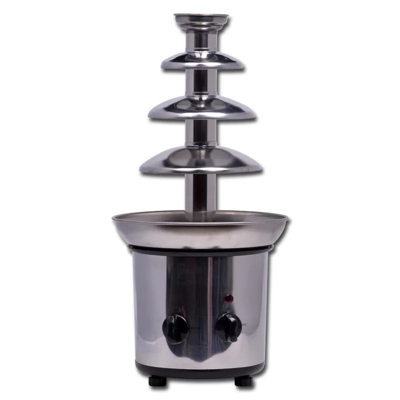 110V/220V home Stainless steel 4 layers chocolate fountain machine mini melting pot Electric party fuente de chocolates