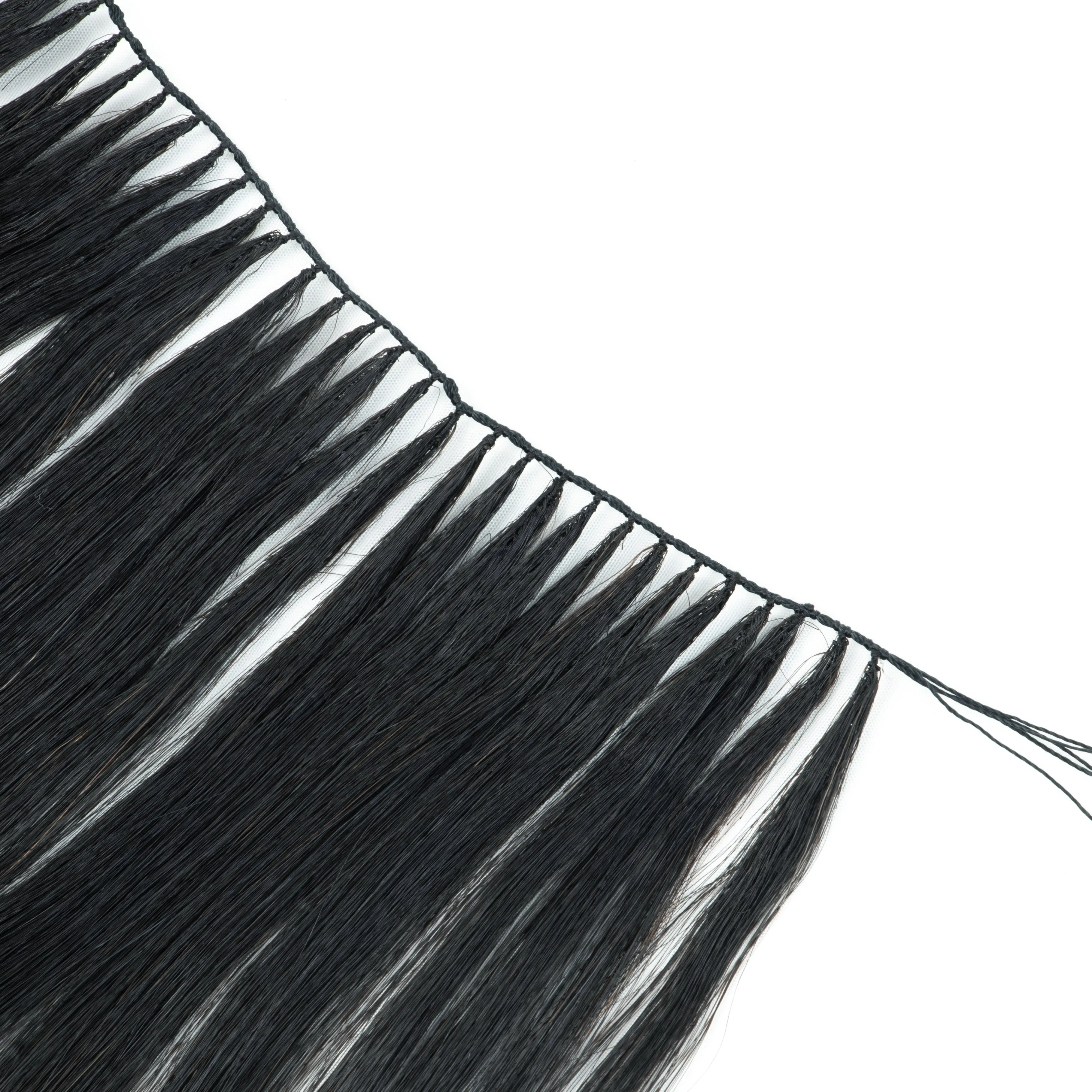 Invisible Feather Hair Extensions Human Hair Feather Tip Hair Bundles Natural Sew In Microring Hair Weft 40cm 100strands
