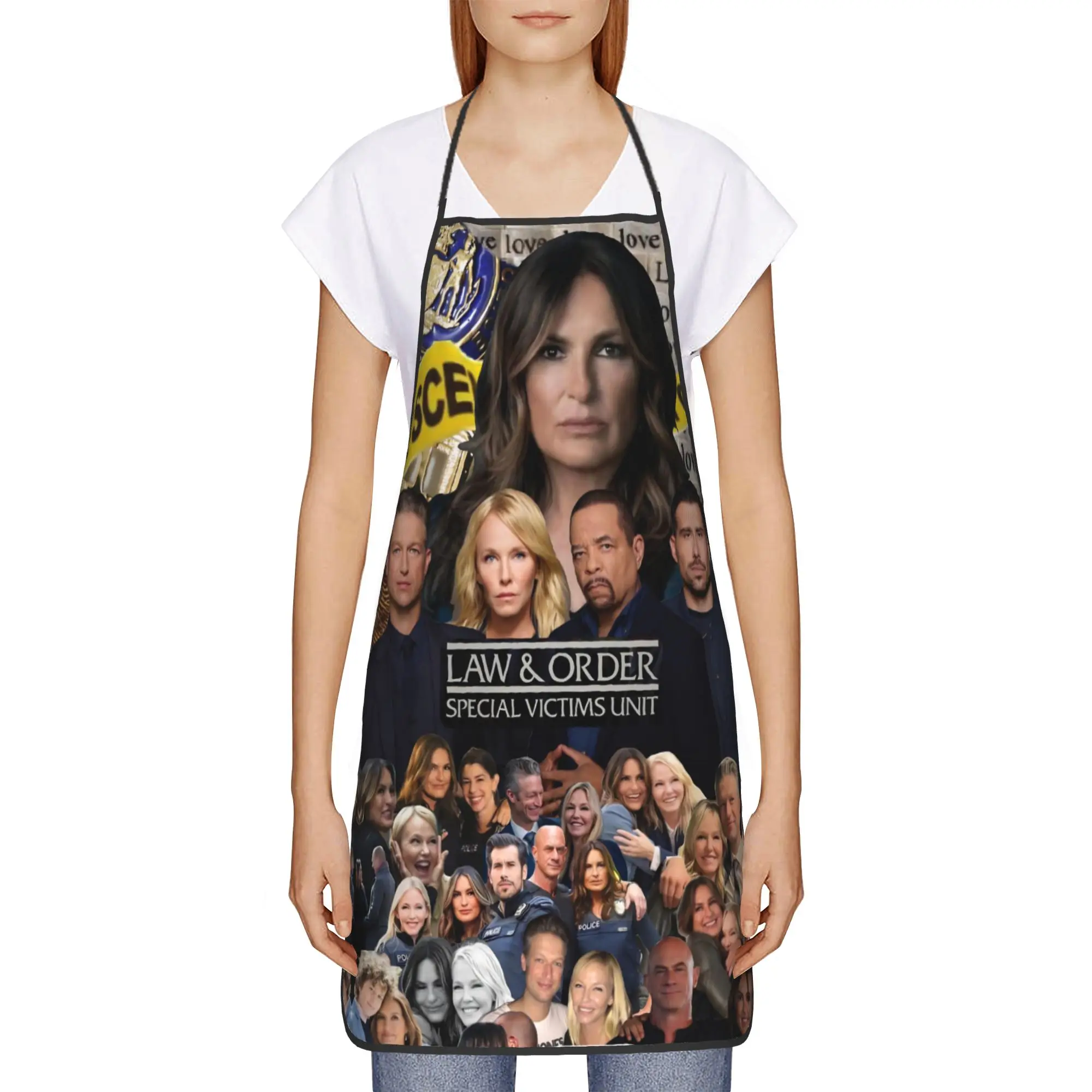 Law Order SVU Apron  Household Custom Kitchen Accessories Barber Barbecue Aprons without Pocket