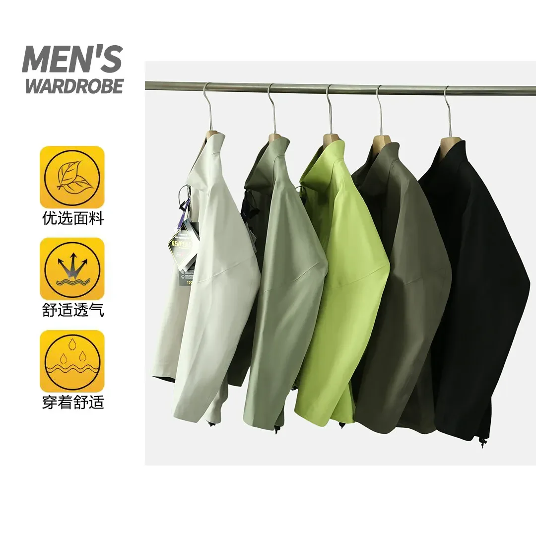 

ARC Уличная ламинированная ветрозащитная, водонепроницаемая, дышащая, для кемпинга, рыбалки, спорта и повседневная куртка с воротником-стойкой