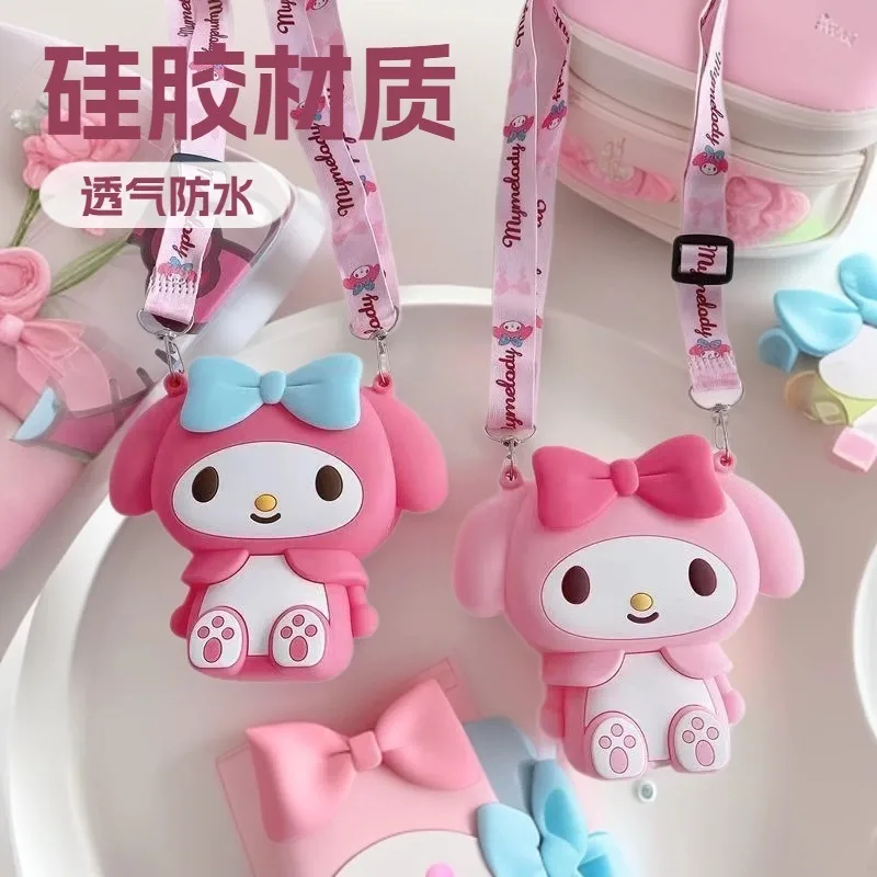 

Kawaii Sanrio Melody Children's Bag Cute Wallet Crossbody Bag Silicone Versatile Bag Princess Bag Children's Gift