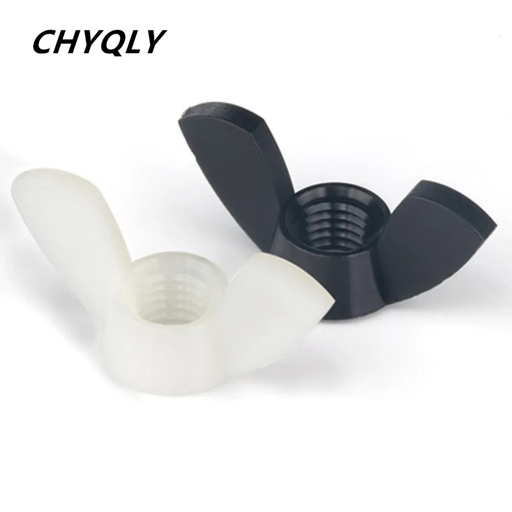 White Black Nylon Wing Claw Butterfly Hand Nuts M3 M4 M5 M6 M8 M10 M12