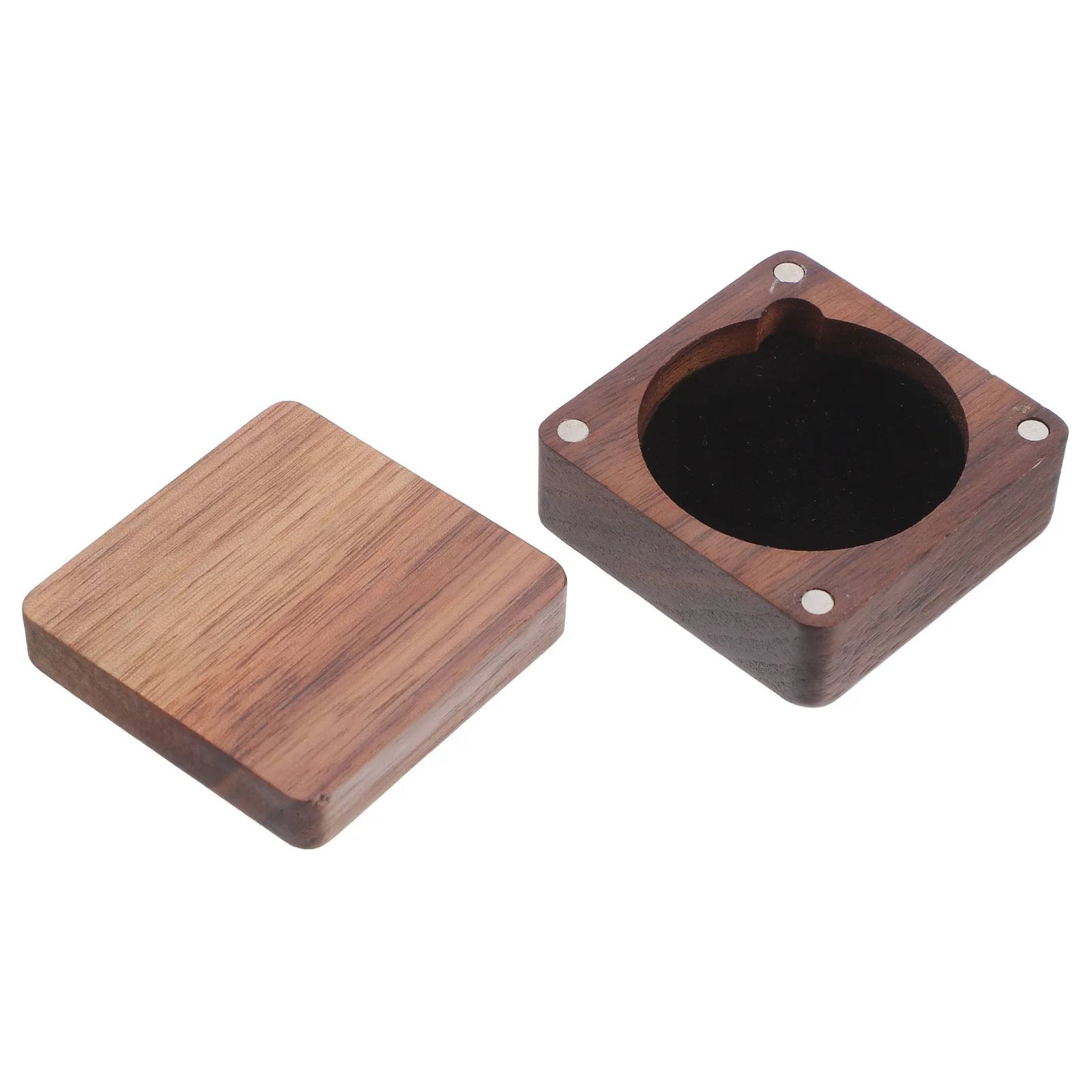 

Elegant Walnut Coin Display Case Single Coins Medals Badges Magnetic Closure Portable Keepsake Storage Box