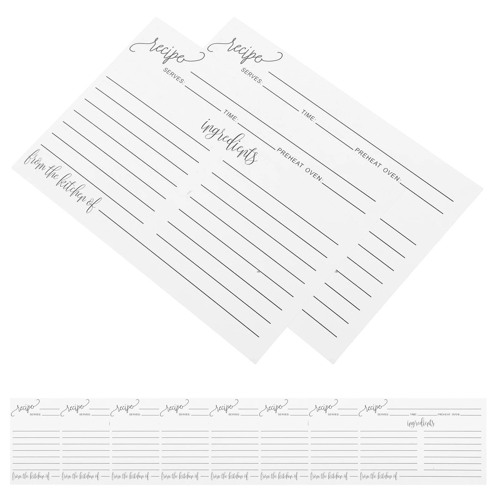

50 pcs Cards Double Sided Blank Handwritten Kitchen Recipes Notes Messages Drink Cards Professional Recipe Card Recipe Sheets