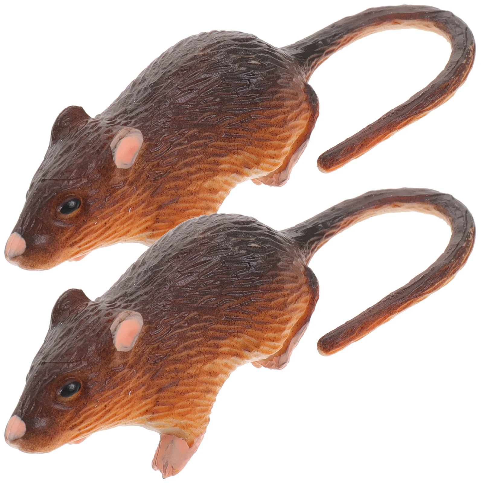 2 Pcs Mouse Model Fake Toy Party Toys Lifelike Halloween Rat Indoor Decor Tricks Pranks Prop Plastic