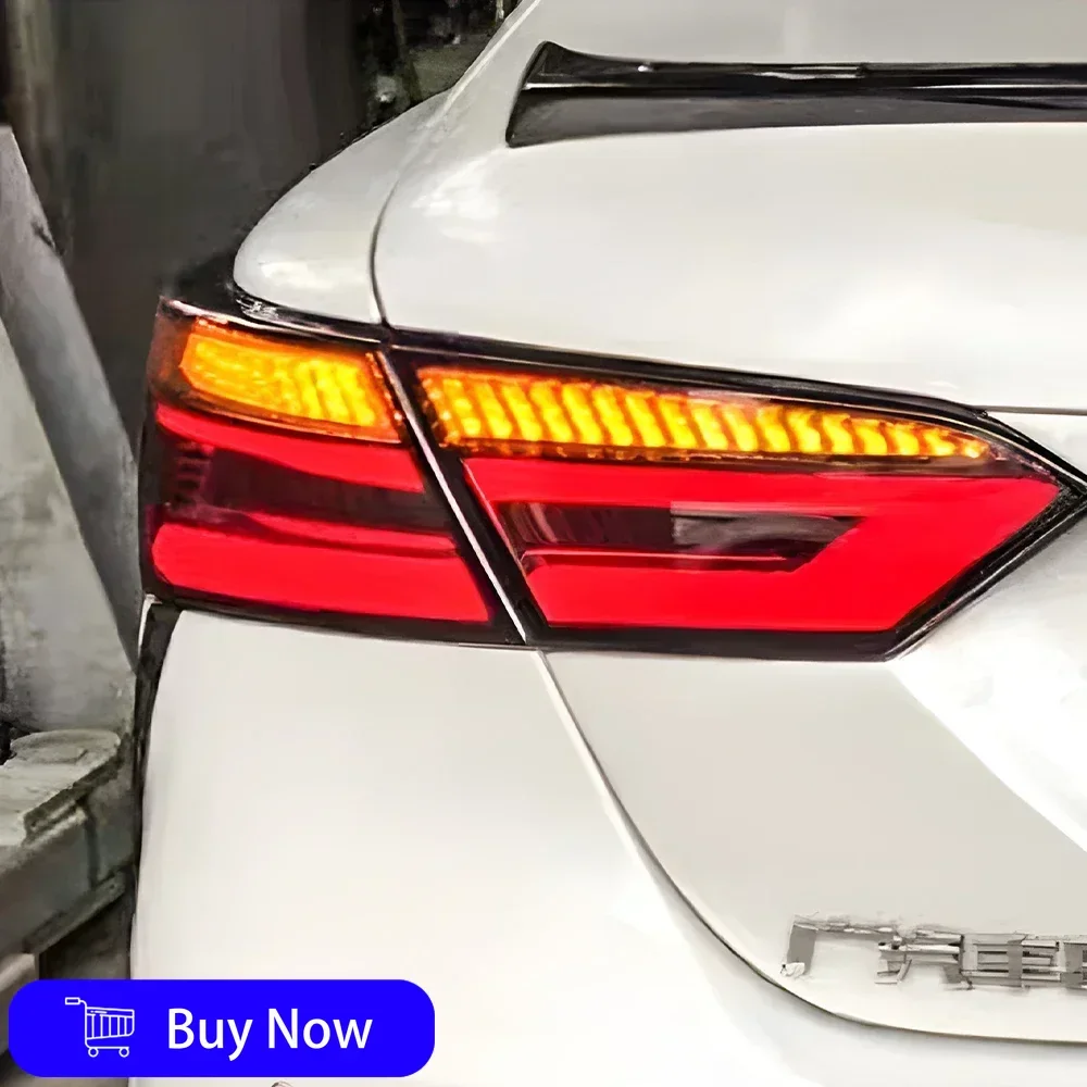 لتويوتا كامري 8th 2018-2023 مجموعة المصابيح الخلفية للسيارة مصابيح خلفية خلفية معدلة LED ملحقات إشارة الانعطاف الفرامل الديناميكية #3