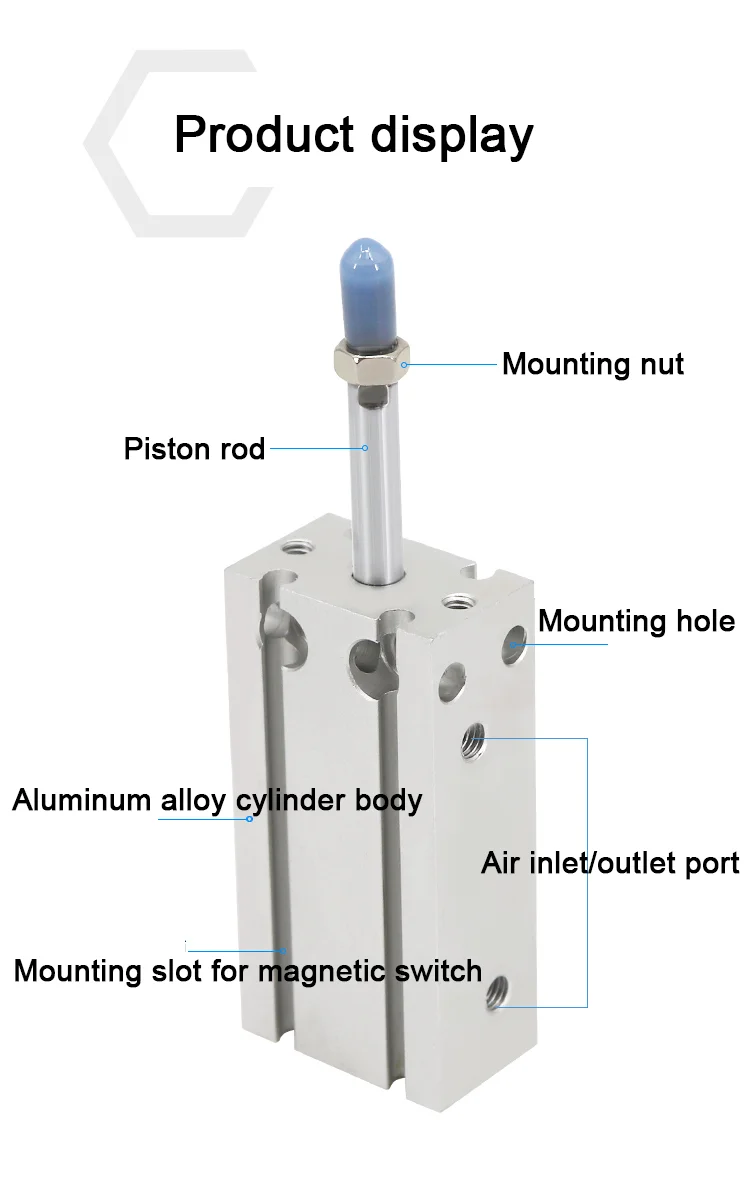 NEW Type Small pneumatic free installation cylinder CU CDU Series CU CDU 6 10 16 20 25 32-5D/10D/15D/20D/25D/30D/40D/50D