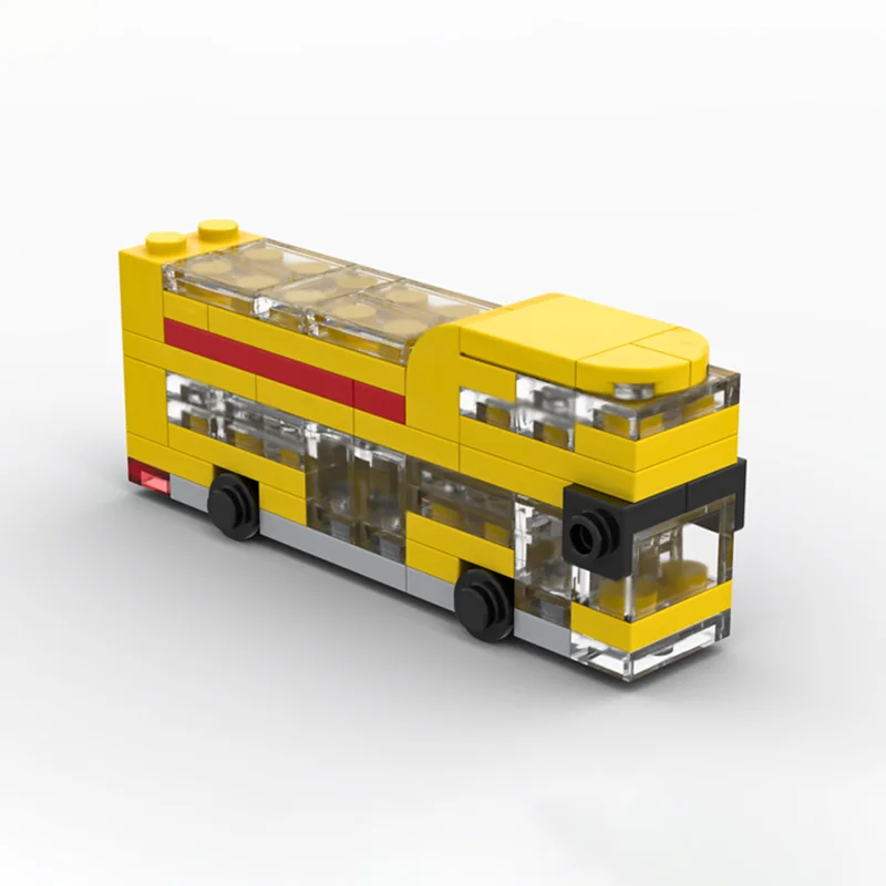 City Car Model MOC Building Bricks Micro Sightseeing Bus Modular Technology Children Holiday Gifts Assemble Toys Suit