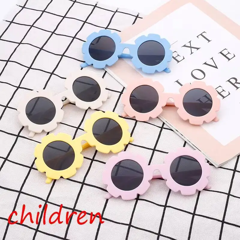 2026 Neue Sonnenblumen-Kindersonnenbrille Niedliche Baby-Blumen-Sonnenbrille Cartoon Mode Bunte Kinder-Blütenblatt-Sonnenbrille