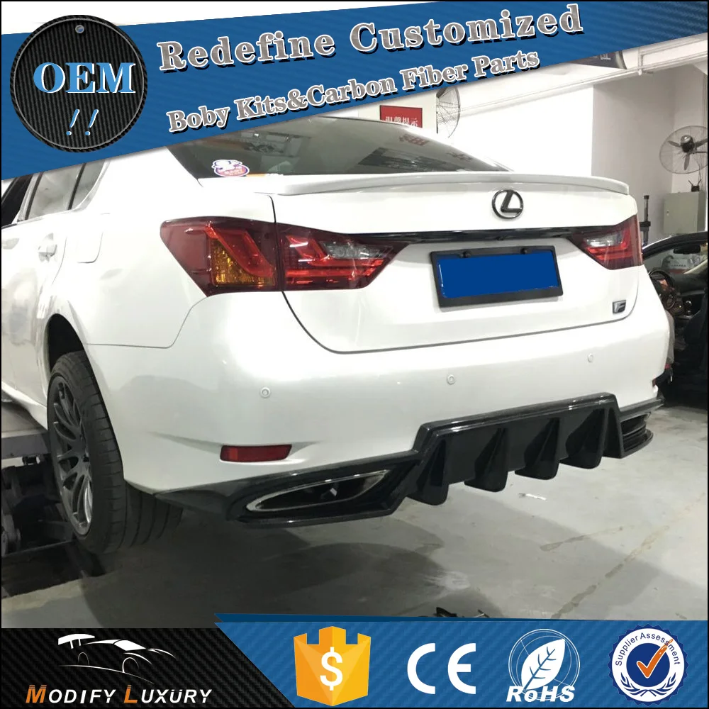 Modify Luxury Carbon fiber Rear Diffuser for Le-xus GS350 F Sport Bumper Only 13-15