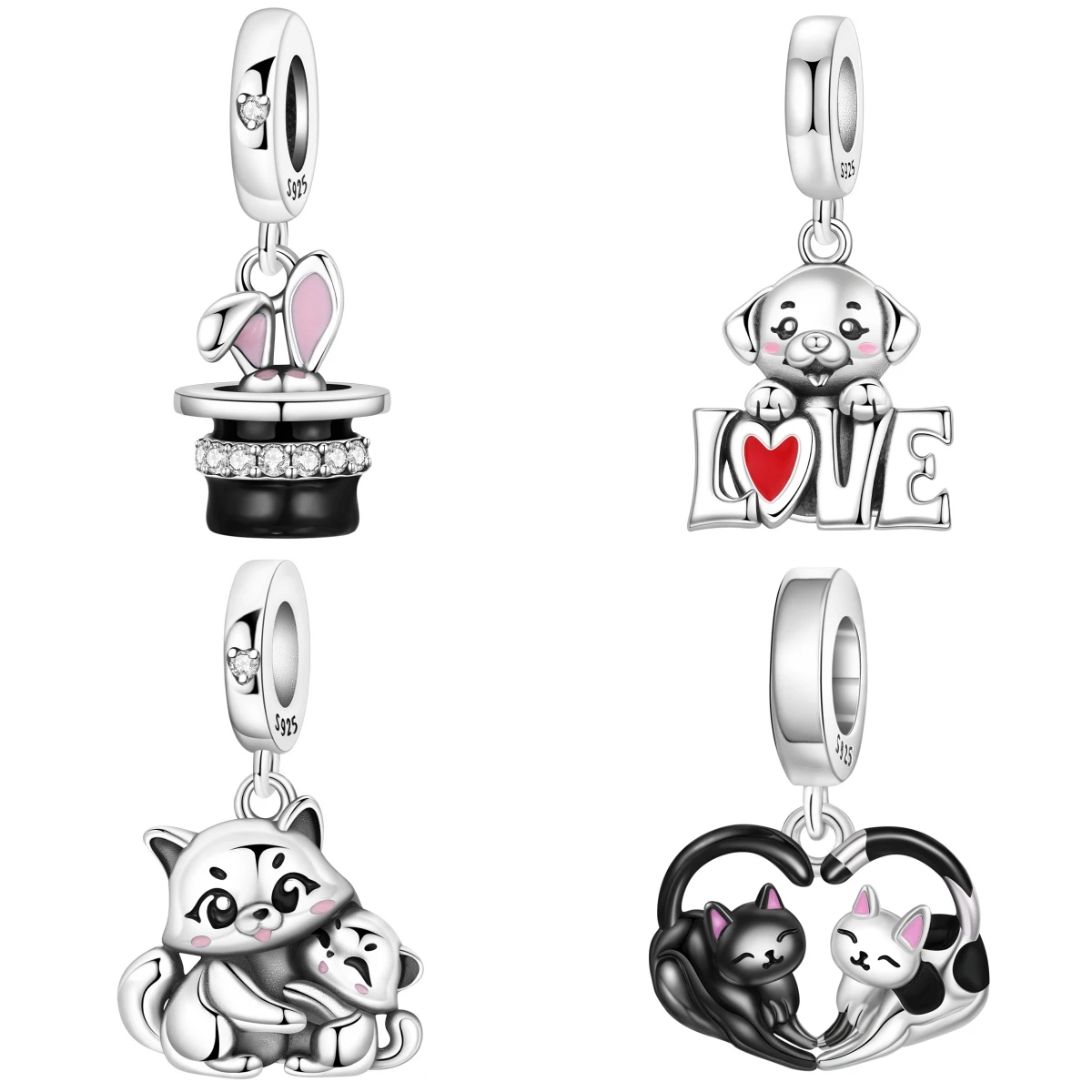 

PANPOKI 925 Sterling Silver Circus Magic Hat Original Pendants Bracelet Charms Jewelry Party Beads DIY Trendy Gifts Accessory