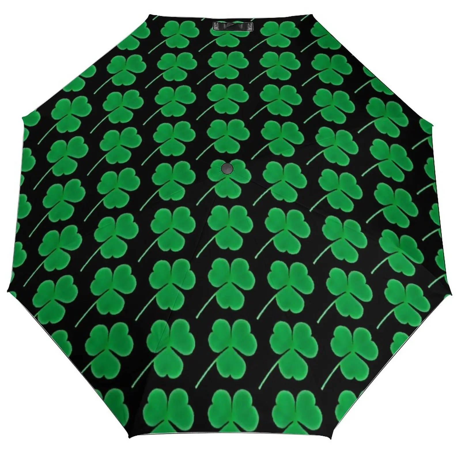 Green Shamrock Pattern Umbrella St Patricks Day Irish Automatic Anti UV Umbrella Charm Art Travel Portable Umbrella