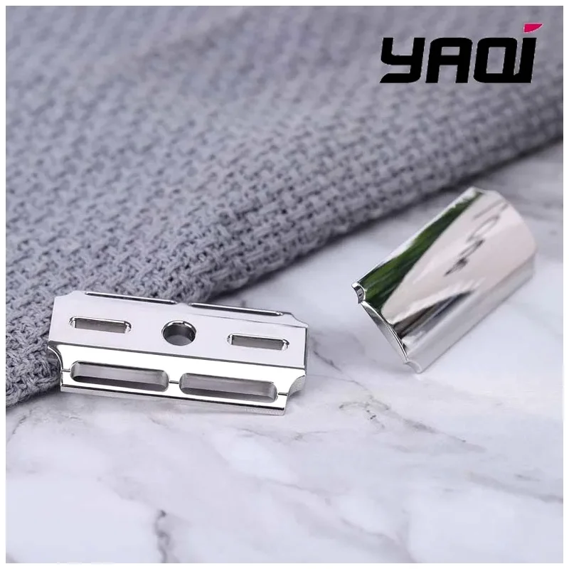 Double Edge Chrome Polished Razor Head Replacement YAQI Safety Razor Head Manual Wet Shaving Grooming Shaver Part for Men