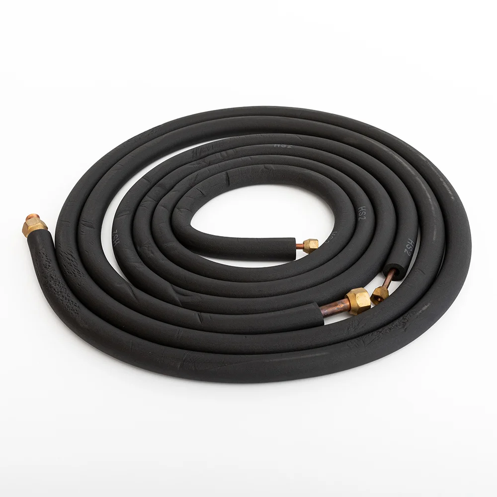Black Rubber Insulated Copper Line Set Mini Split HVAC Air Conditioner Connecting Pipe Fitting
