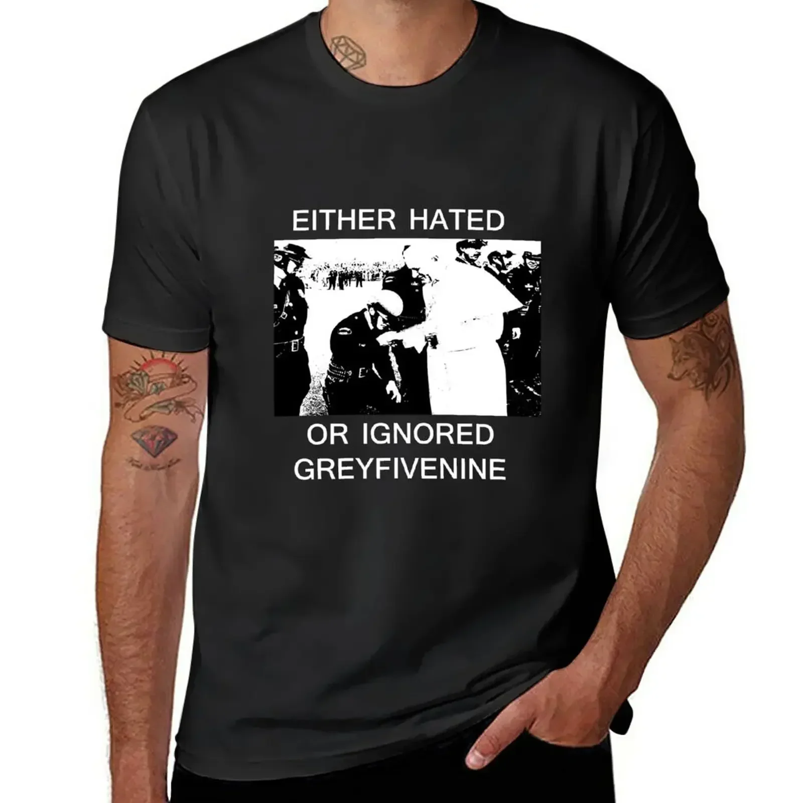 EITHER HATED OR IGNORED - GREYFIVENINE T-Shirt vintage cute tops men clothings