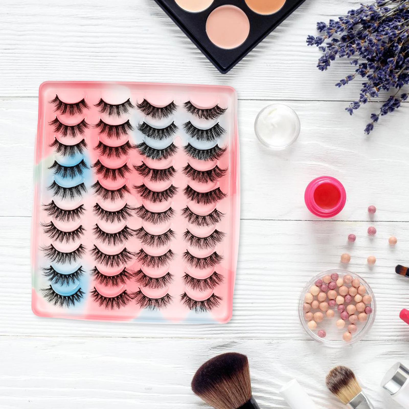 Paquete de 20 pares de pestañas postizas, pestañas postizas cortas naturales hechas en H para mujer, accesorios de maquillaje para fiesta de boda