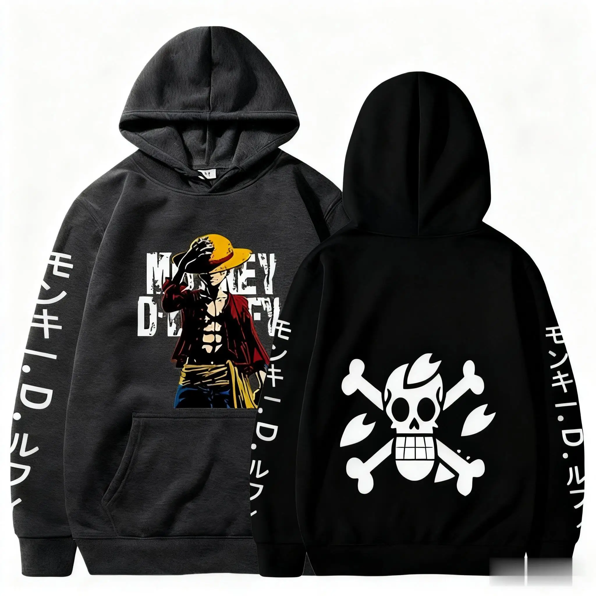 Een Stuk Anime Monkey D Luffy Hoodie Sweatshirt Mannen Vrouwen Nieuwe Cartoon Print Streetwear Cosplay Jas Casual Winter Trui