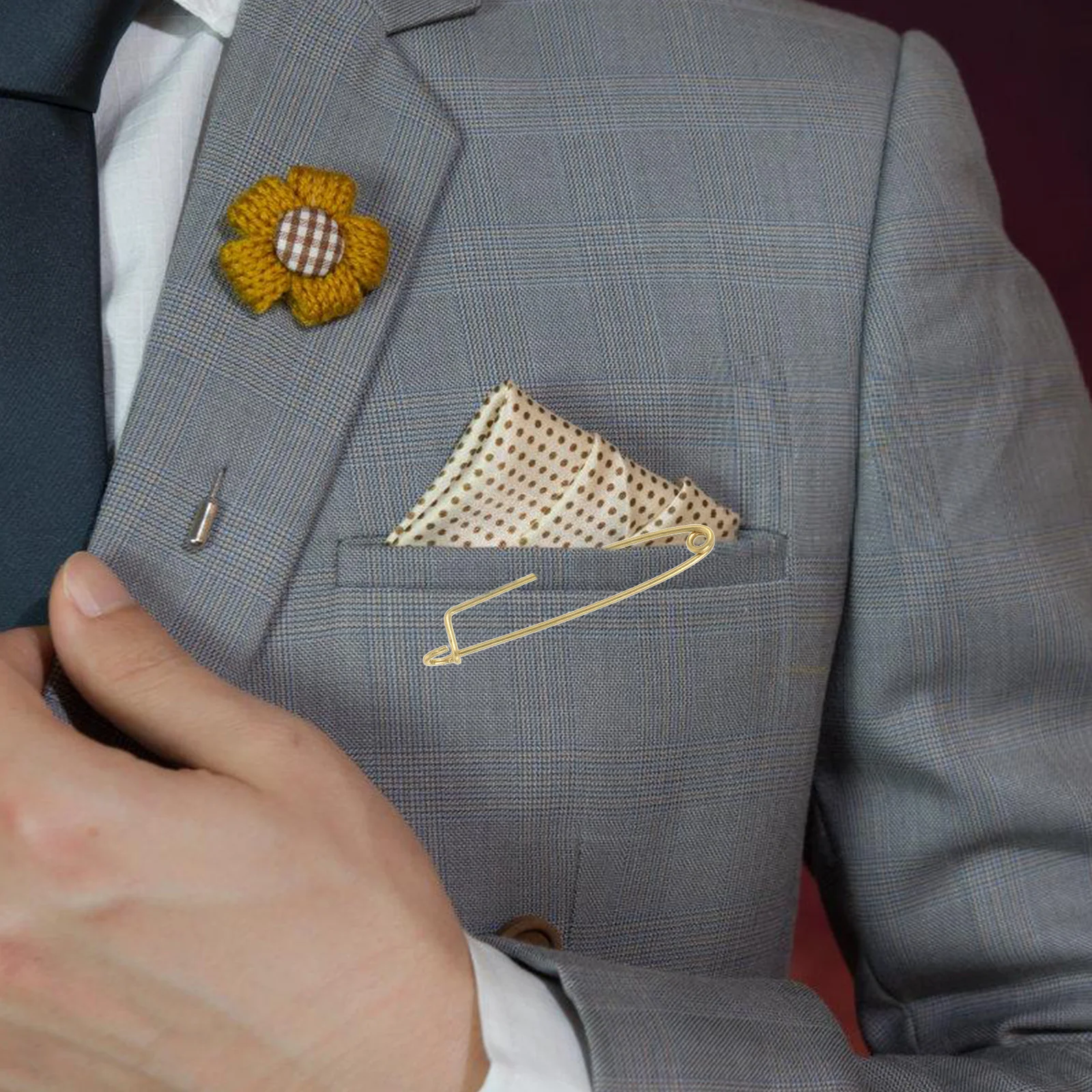 

50Pcs P-Shaped Safety Pins Metal Badge Base Pin Exquisite Detail Durable Rust-Resistant Safety Pins Badge Pin for Crafting