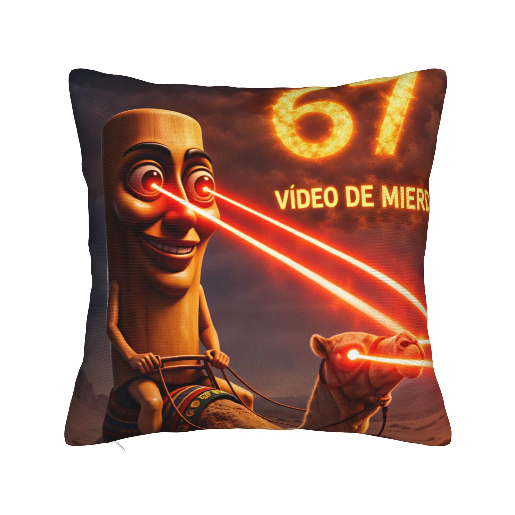 Tung Tung Sahur 67 Camel Laser Eyes Meme Pillow Case  Soft Pillow Cover For Sofa Car Home Decor Kawaii Cushion Cover