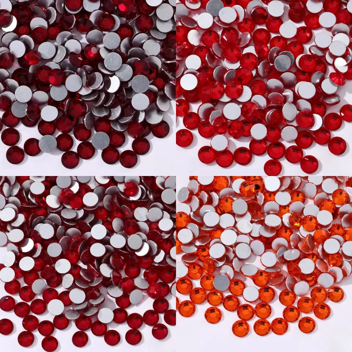 سيام الأحمر SS3-SS30 زجاج كريستال بريق مسمار الفن زينة الفضة أحجار الراين المسطحة غير الإصلاح لتقوم بها بنفسك حقيبة الأحذية الكريستال #1