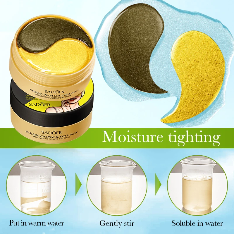 60 قطعة SADOER الأسود الذهبي كريستال الكولاجين قناع عين مكافحة الهالات السوداء مكافحة الشيخوخة المضادة للتجاعيد ترطيب بقع العين #5