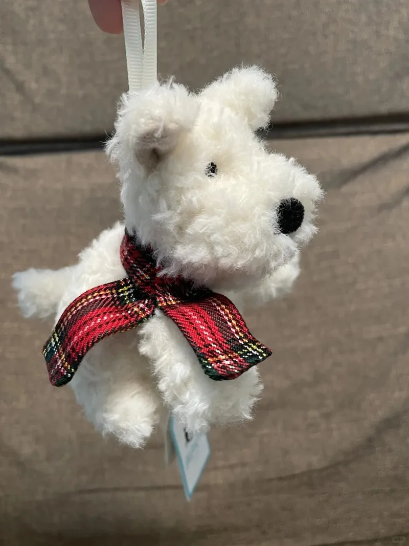 New Limited Edition Jellycat West Highland Scarf, Puppy Pendant, Christmas Pendant, Keychain, Doll Toy Gift, Holiday Gift