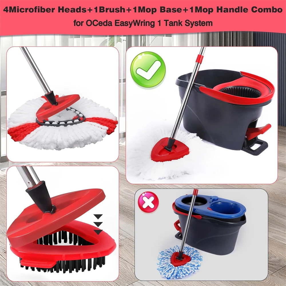 Mop Replacement Head Easy Cleaning Thickened  Rotating Triangular Microfiber Mop Cloth Pad Household Kitchen Mop Head  Accessory image 4