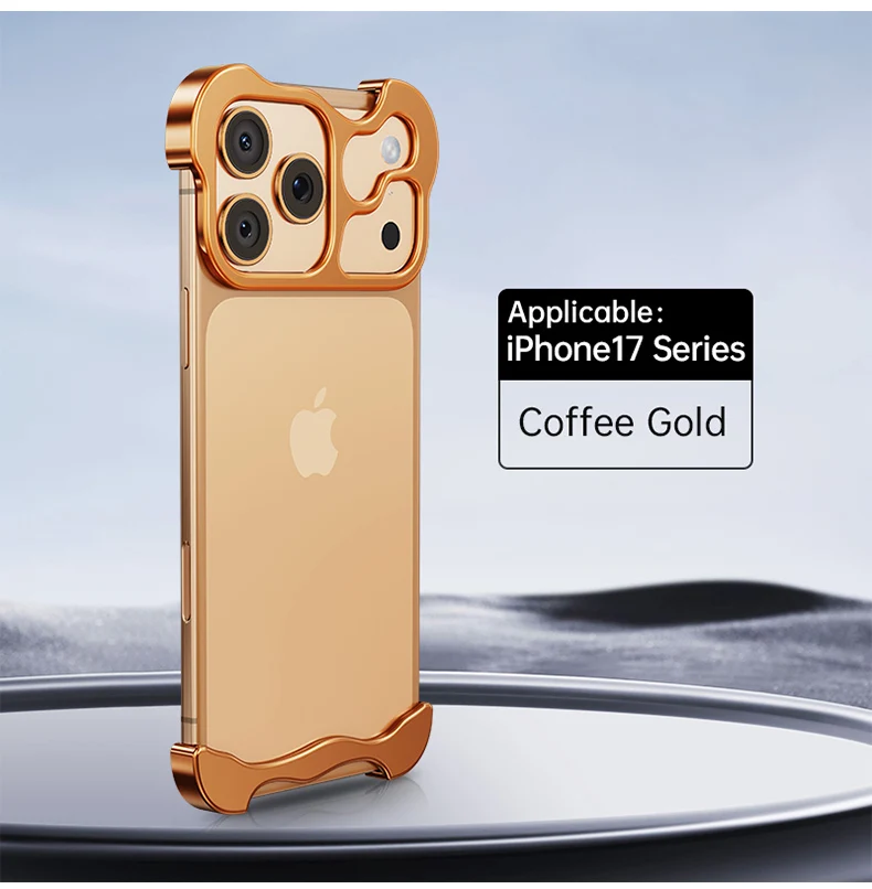 

Luxury Metal Bumper Phone Case For iPhone 16 13 12 14 15 17 Pro Max 17pro Lens Film Protection Bare Aluminum Shockproof Cover