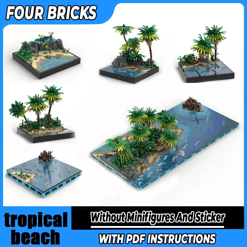 

Moc строительные блоки тропический пляж технология модульные кирпичи модель подарки рождественские игрушки наборы «сделай сам» сборка