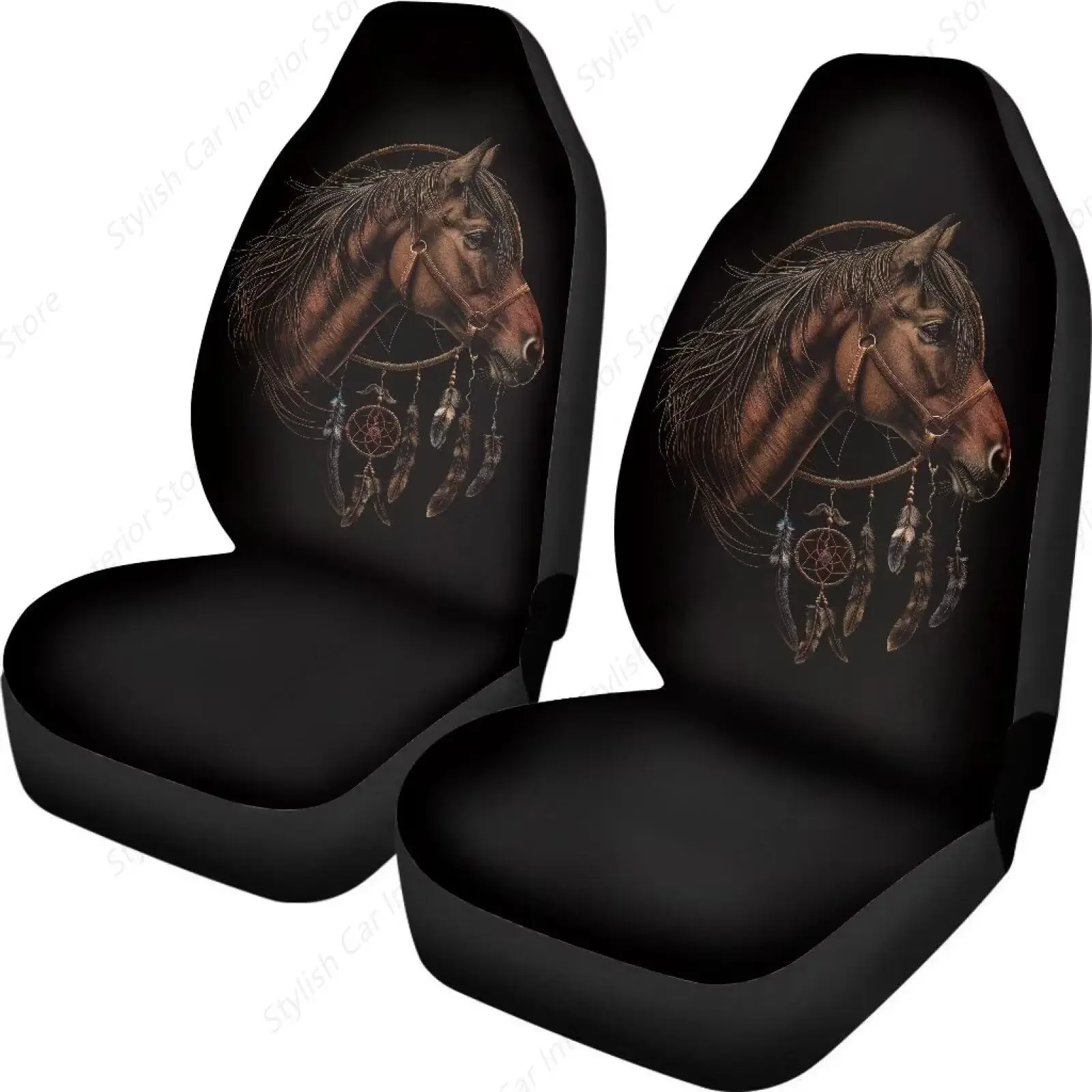 

Horse Dreamcatcher Print Car Seat Covers Set Of 2 Front Bucket Seats Protector Auto Interior Accessories Decor Universal