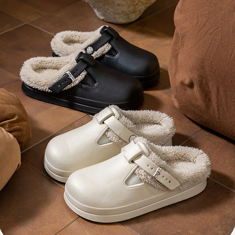 

New Waterproof EVA Slipper Indoor Outdoor Slippers For Women Winter Warm Shoes Thick Sole Soft Plush Female Home Warm Shoes